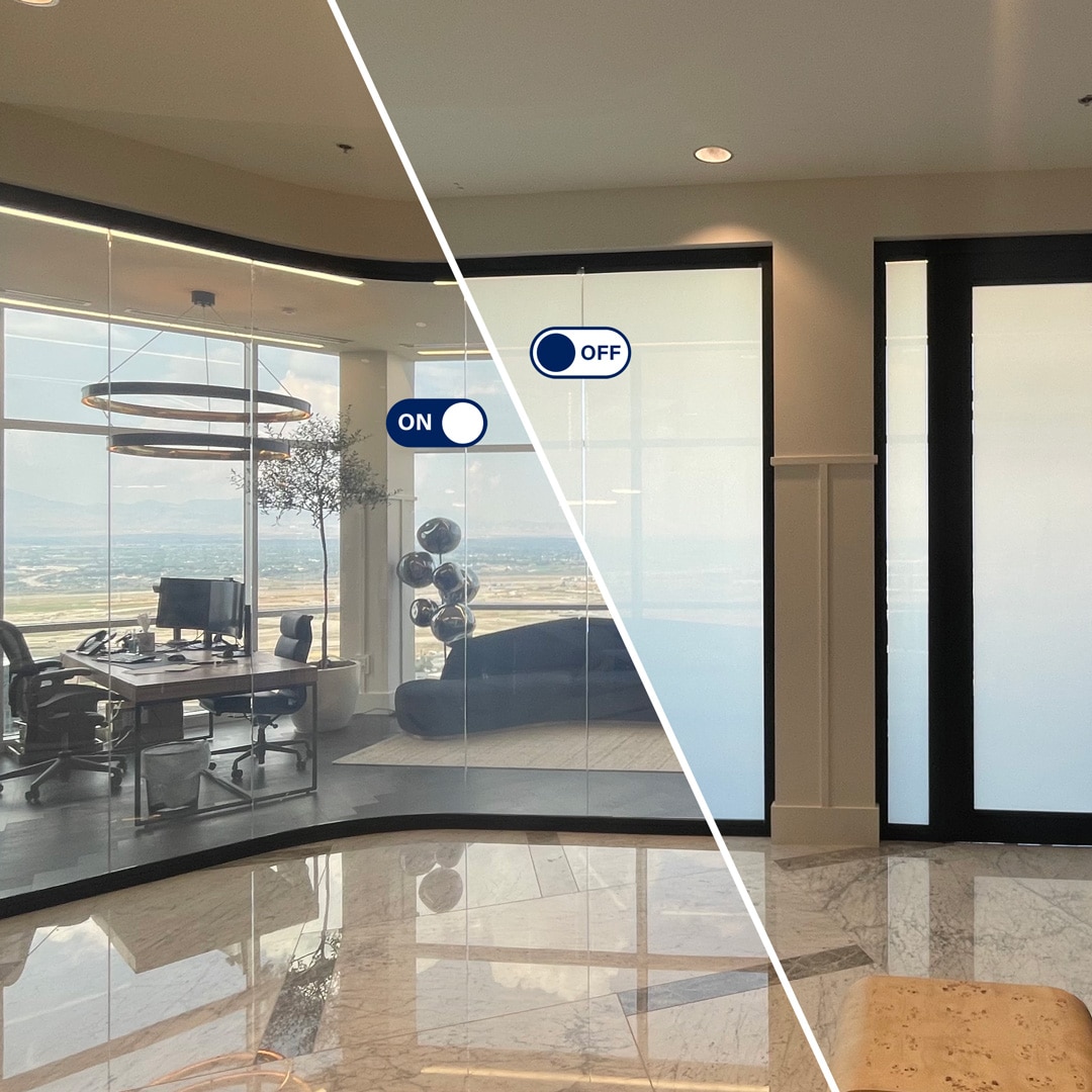 SDX Smart Film applied to existing architectural glass